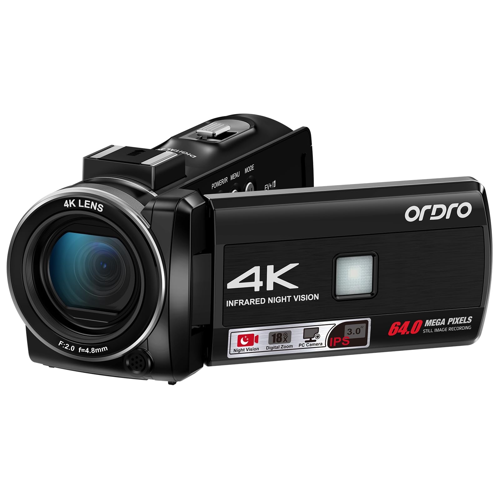 Amazon.com : ORDRO Z36 Video Camera Camcorder 4K, 64MP Vlogging